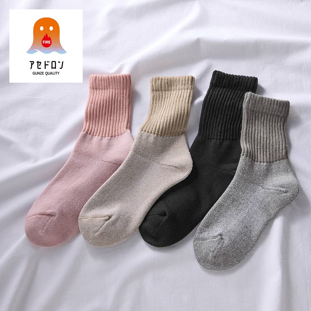 【ファイヤーアセドロン】総パイル編み履きくちゆったりクルー丈ソックス【SALE】